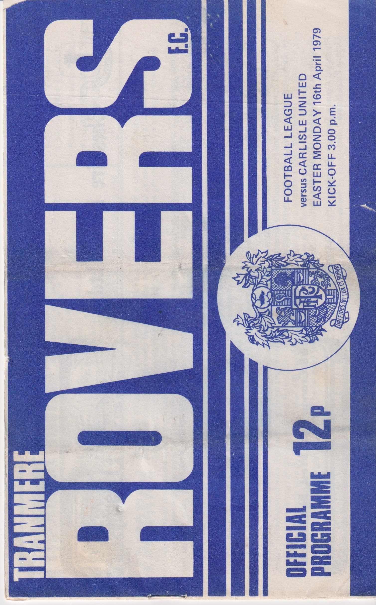 Tranmere Rovers v Rotherham United match programme